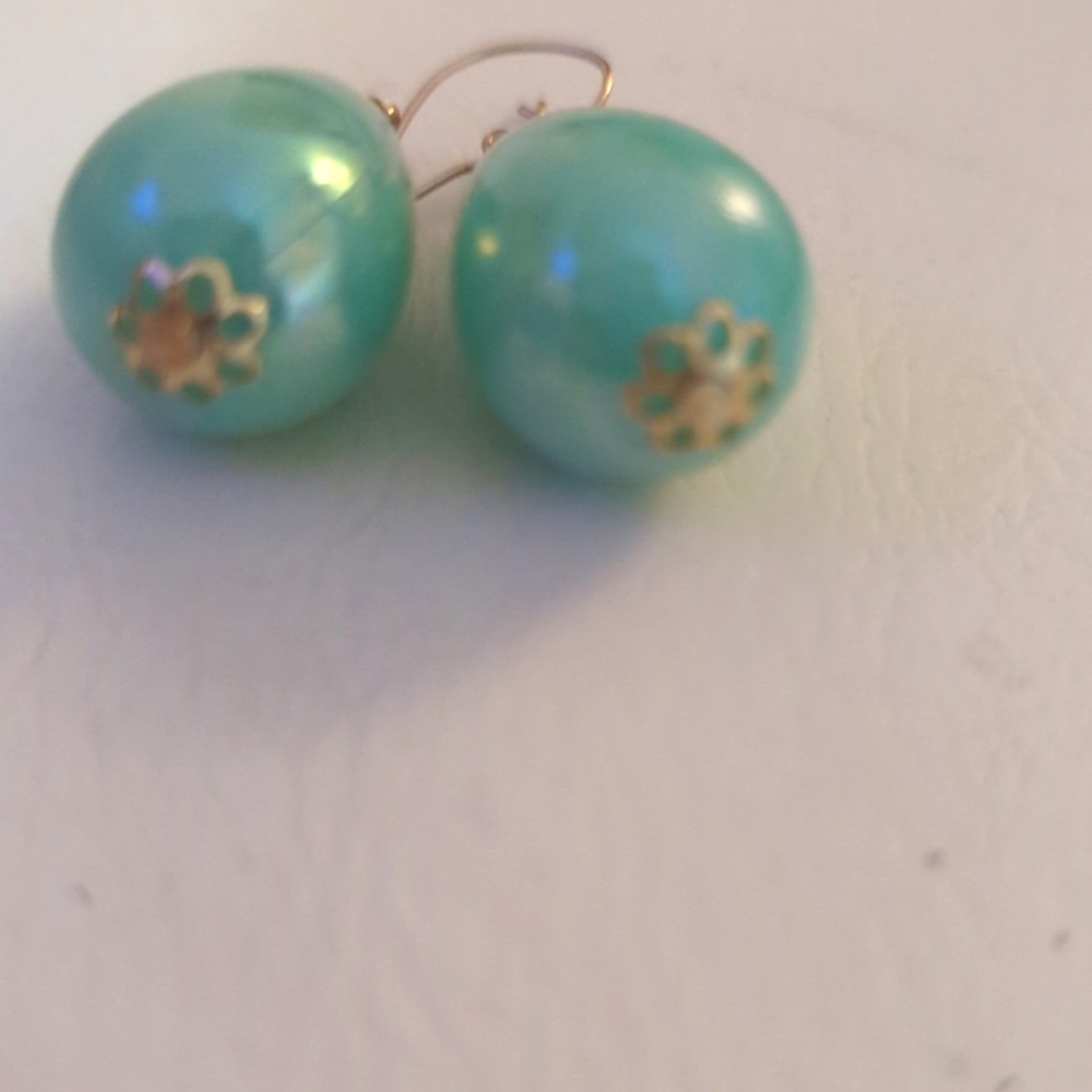 Amazonite dangle earings - Picture 2 of 3